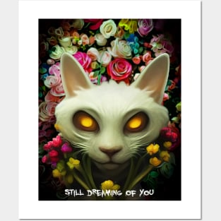 white cat Posters and Art